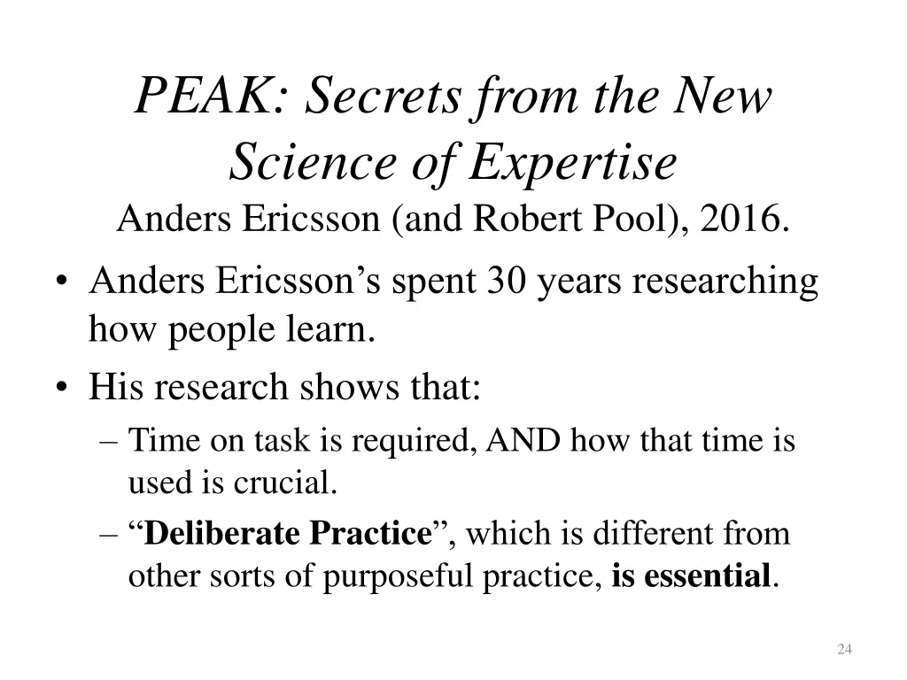 peak secrets from the new science of expertise