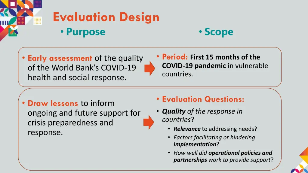 evaluation design purpose