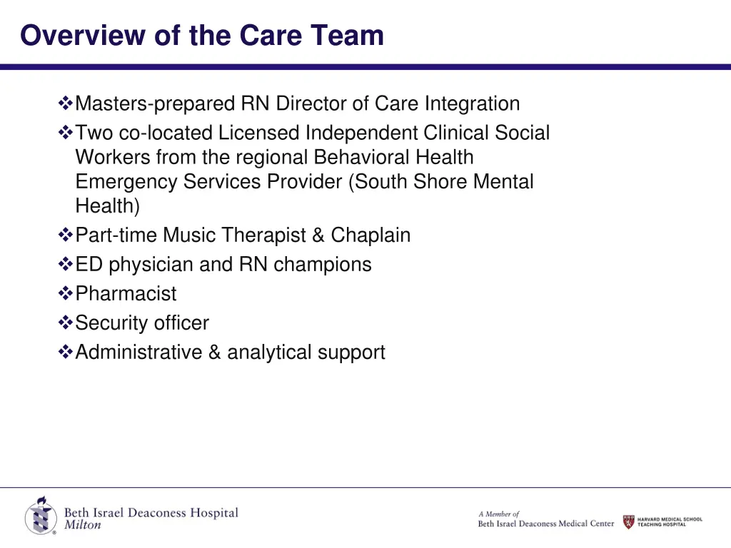 overview of the care team