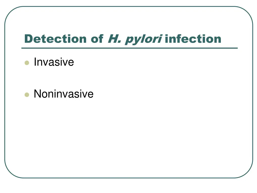 detection of h pylori infection