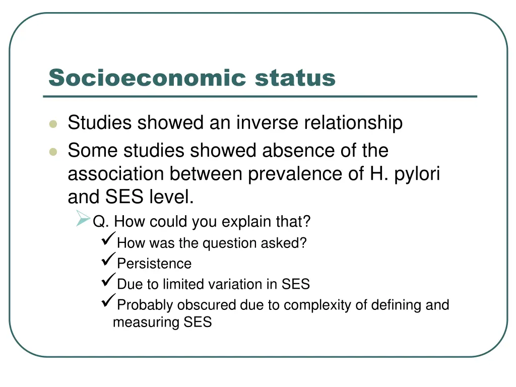 socioeconomic status