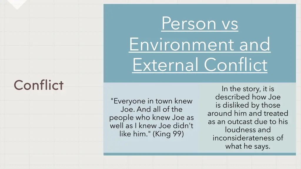 person vs environment and external conflict