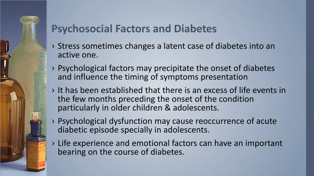 psychosocial factors and diabetes