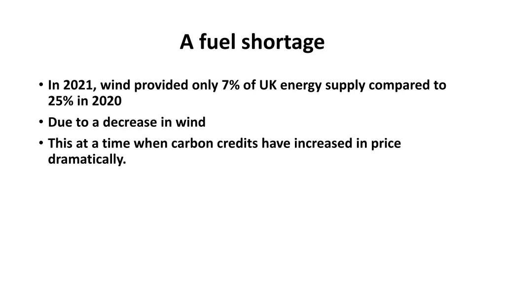 a fuel shortage