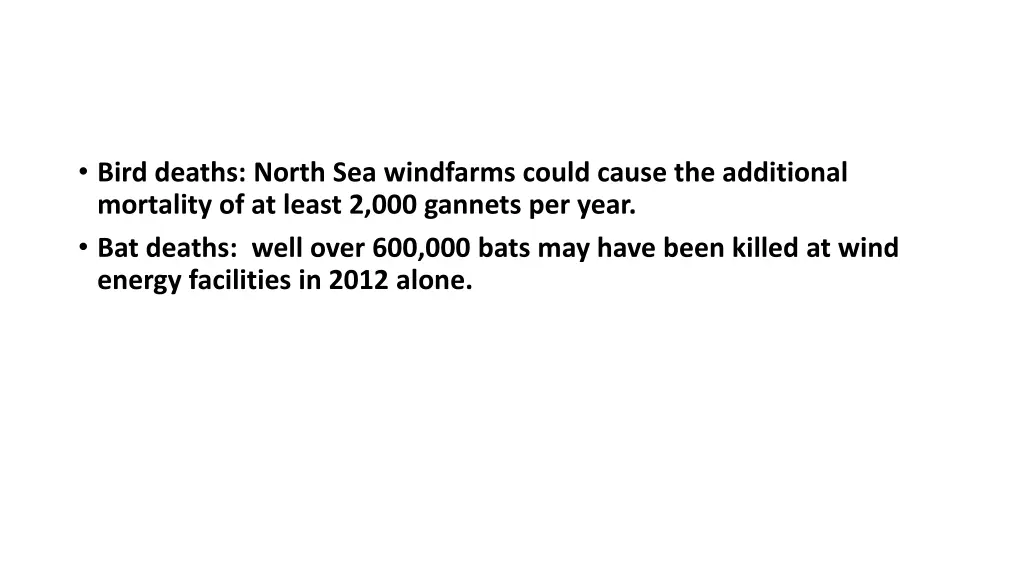 bird deaths north sea windfarms could cause