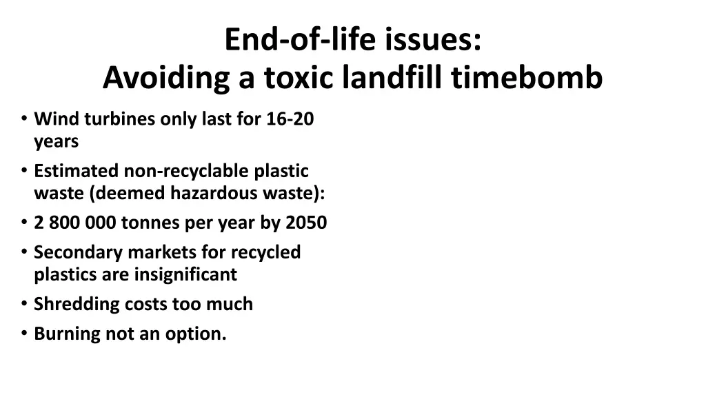 end of life issues avoiding a toxic landfill