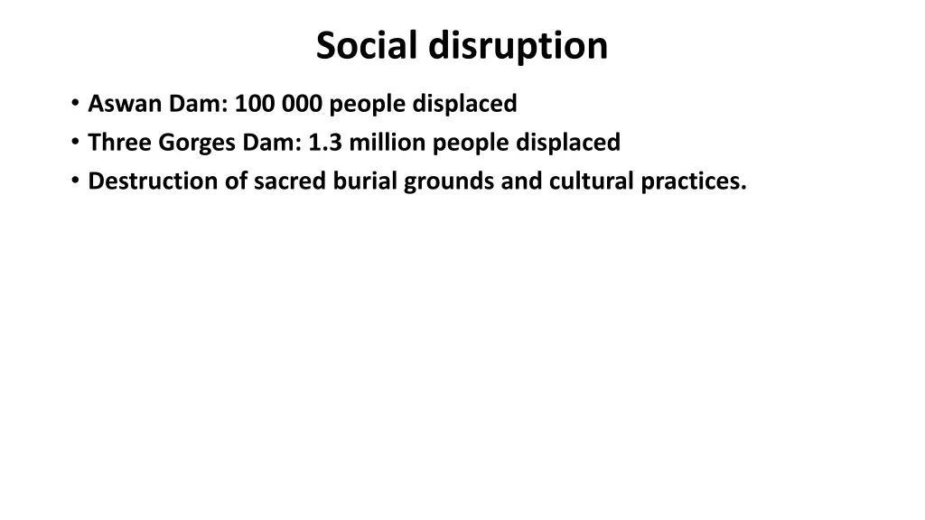 social disruption