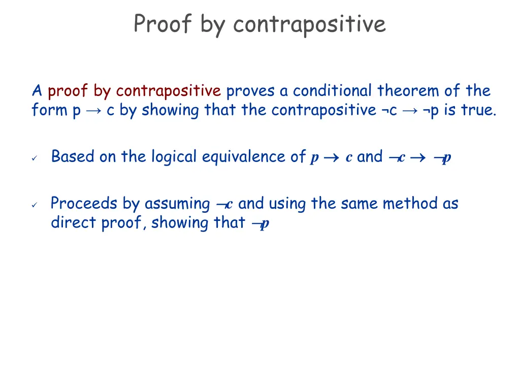 proof by contrapositive
