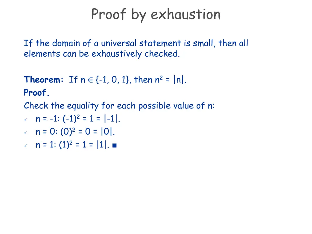 proof by exhaustion