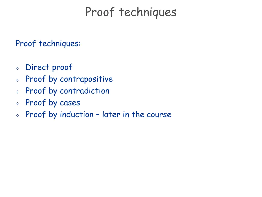 proof techniques