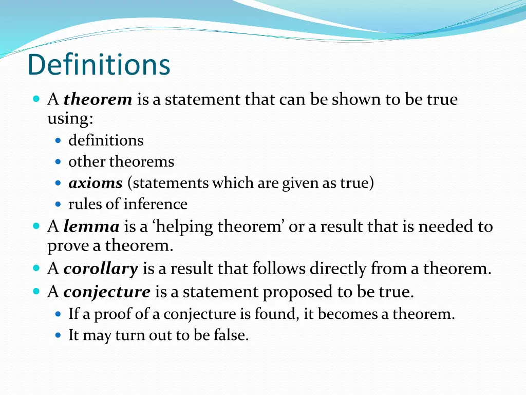 definitions a theorem is a statement that