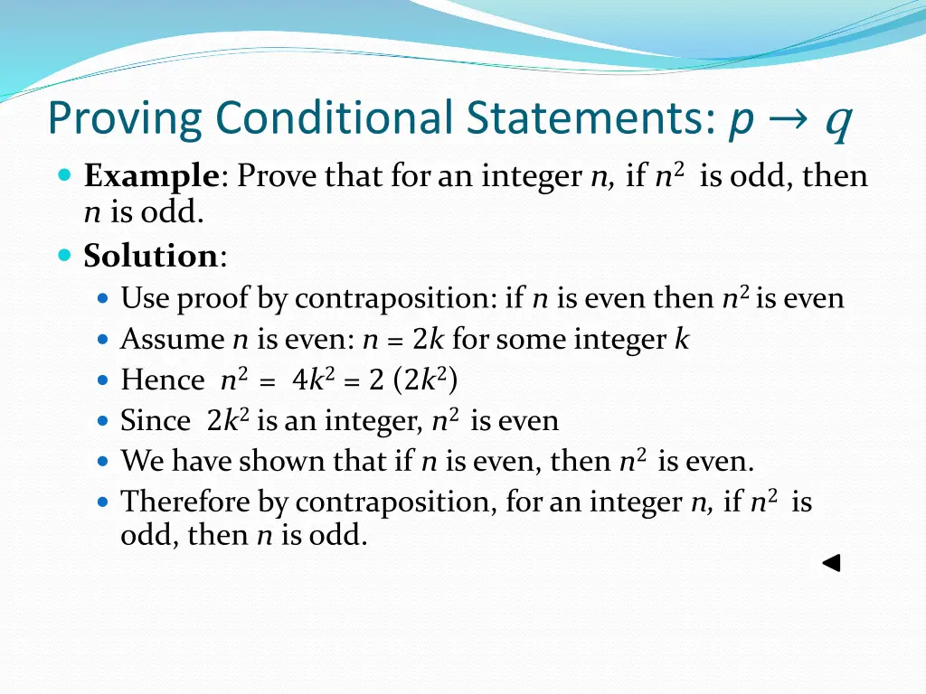 proving conditional statements p q example prove 1
