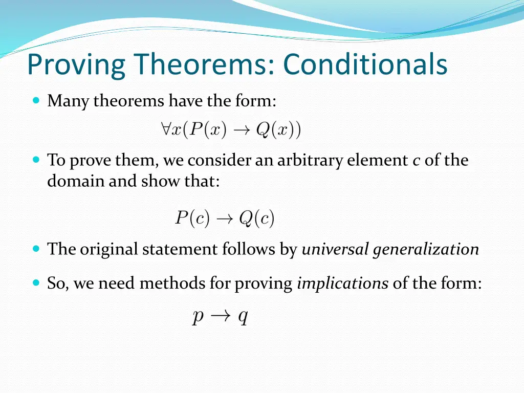 proving theorems conditionals