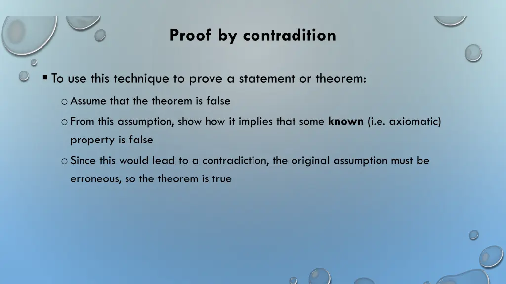 proof by contradition