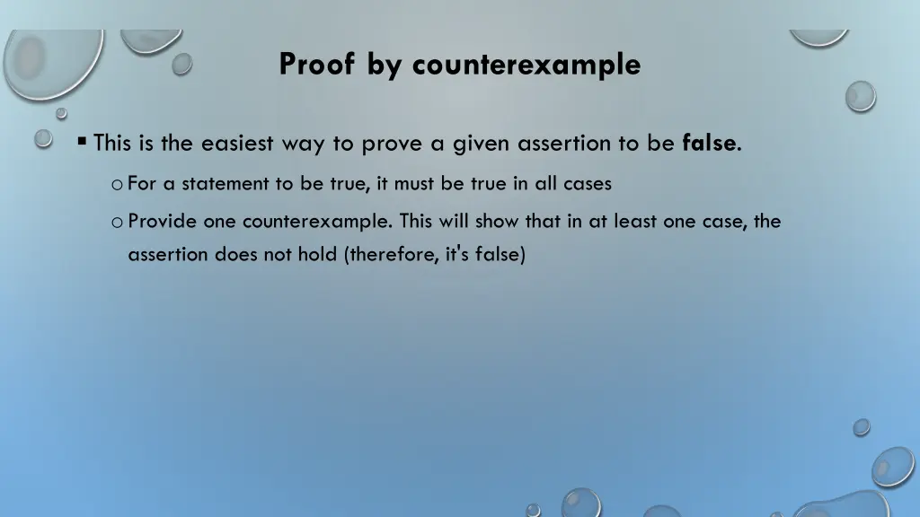 proof by counterexample