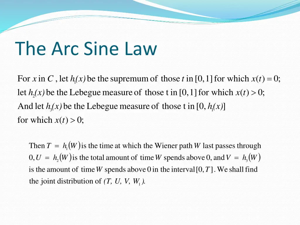 the arc sine law 2