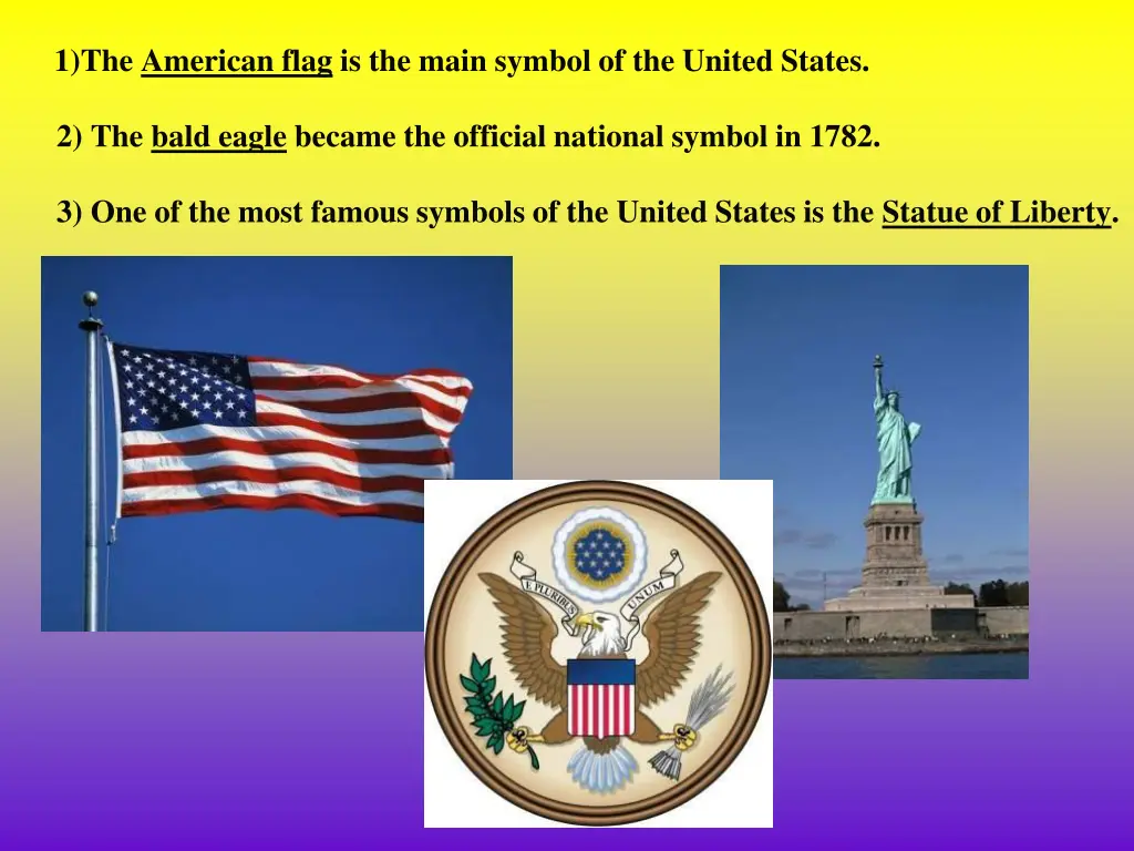 1 the american flag is the main symbol