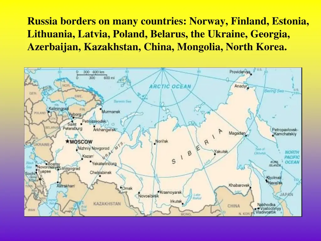 russia borders on many countries norway finland