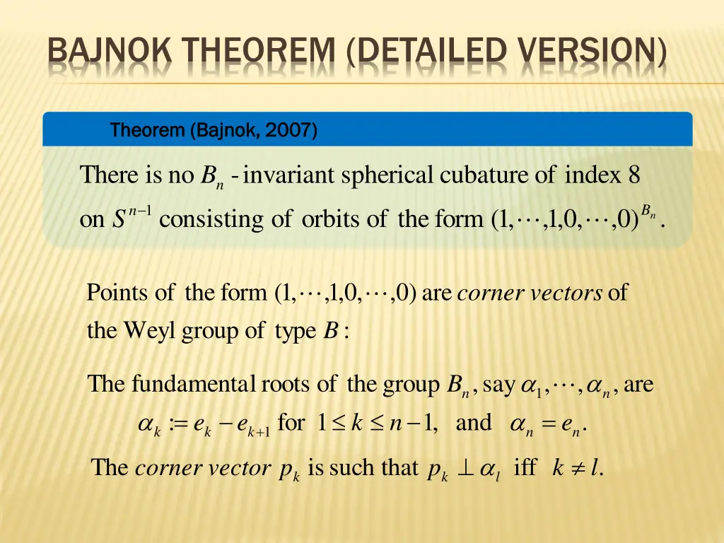 bajnok theorem detailed version