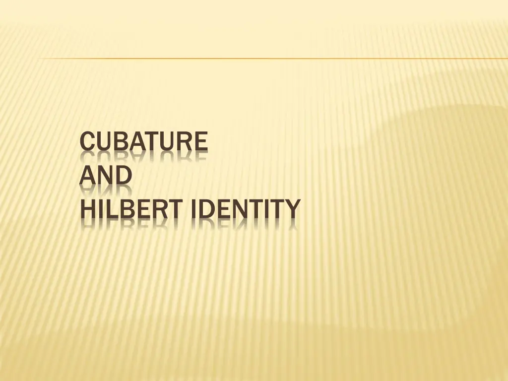 cubature and hilbert identity