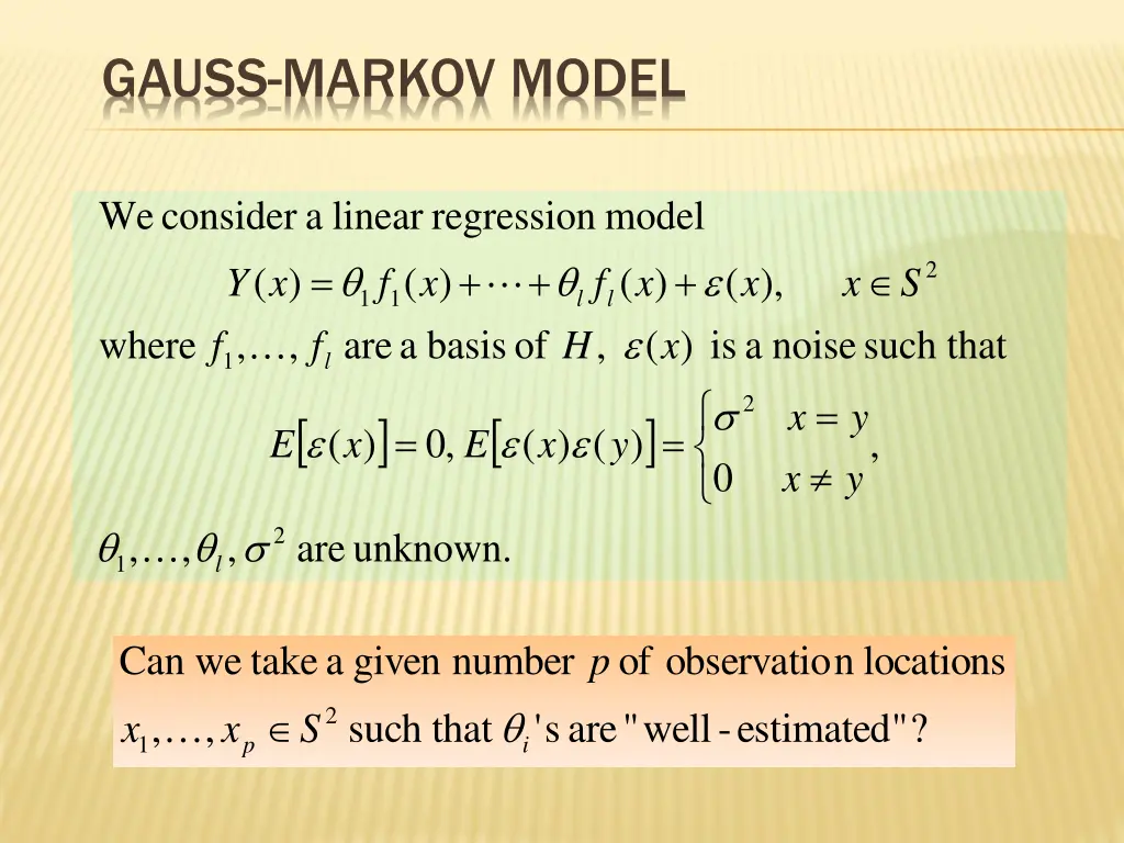 gauss markov model
