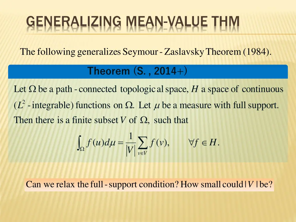 generalizing mean value thm