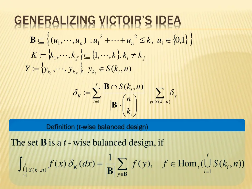 generalizing victoir s idea