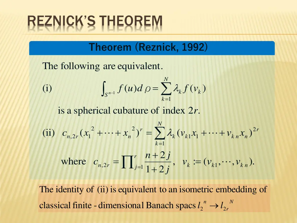 reznick s theorem