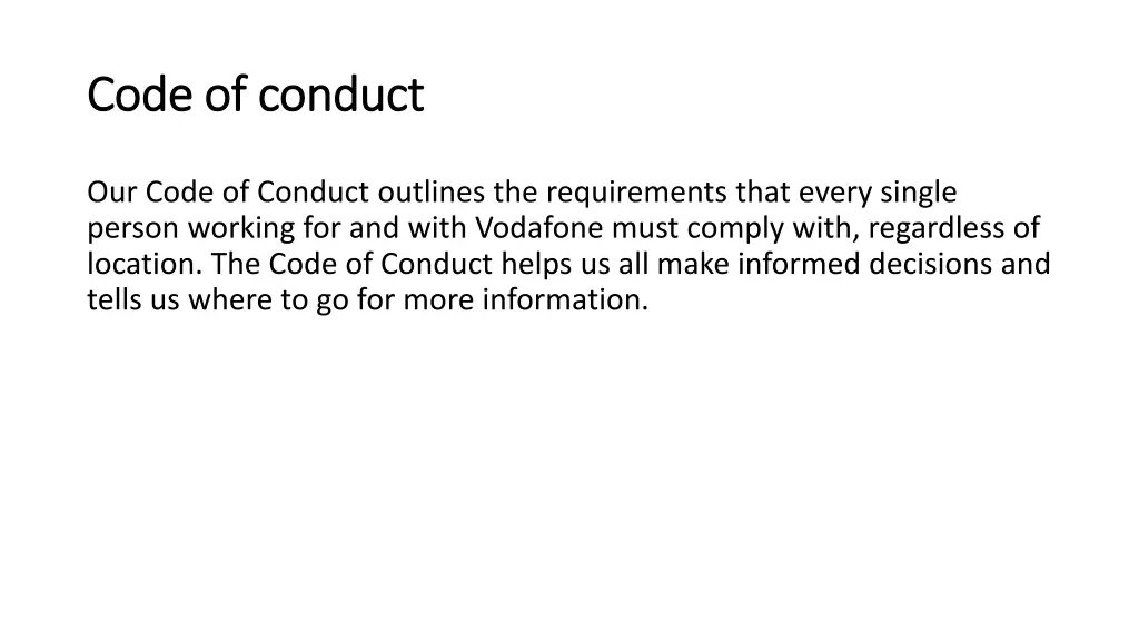 code of conduct code of conduct
