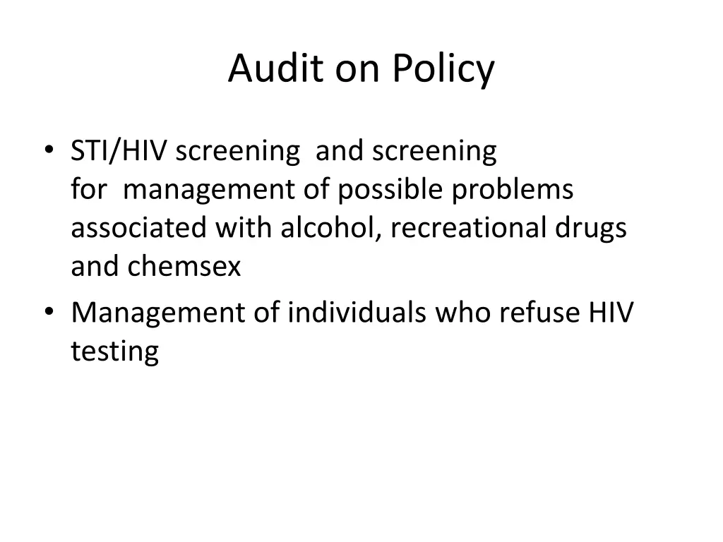 audit on policy
