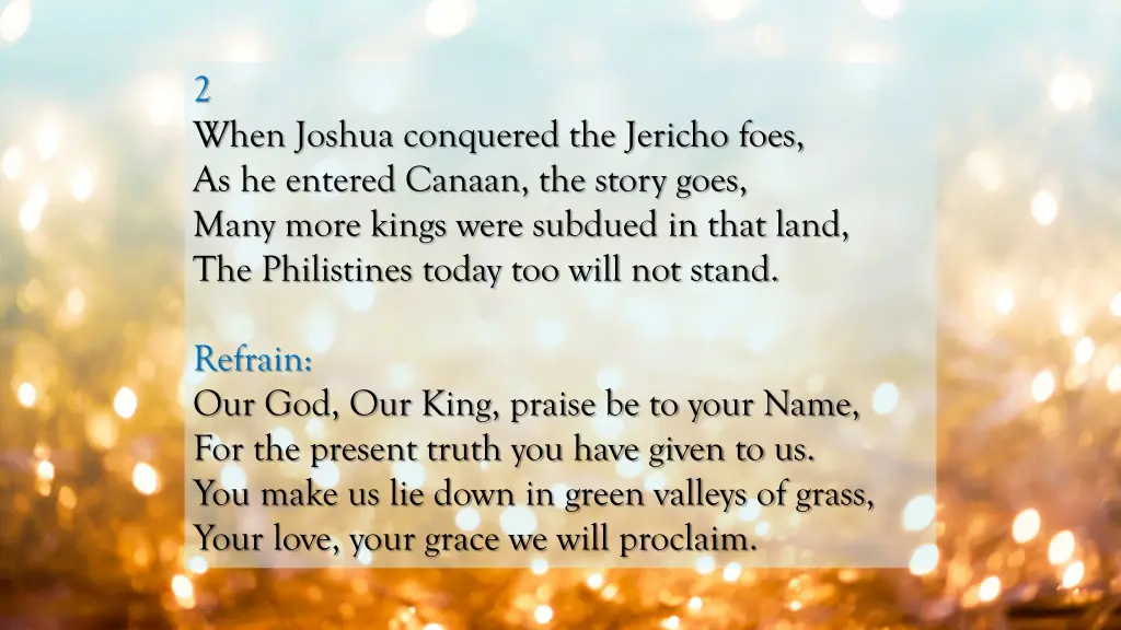 2 when joshua conquered the jericho foes