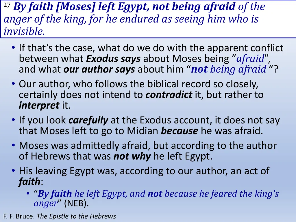 27 by faith moses left egypt not being afraid 2