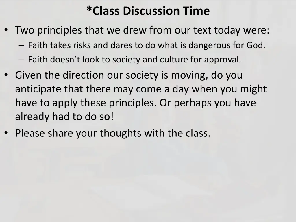 class discussion time 3
