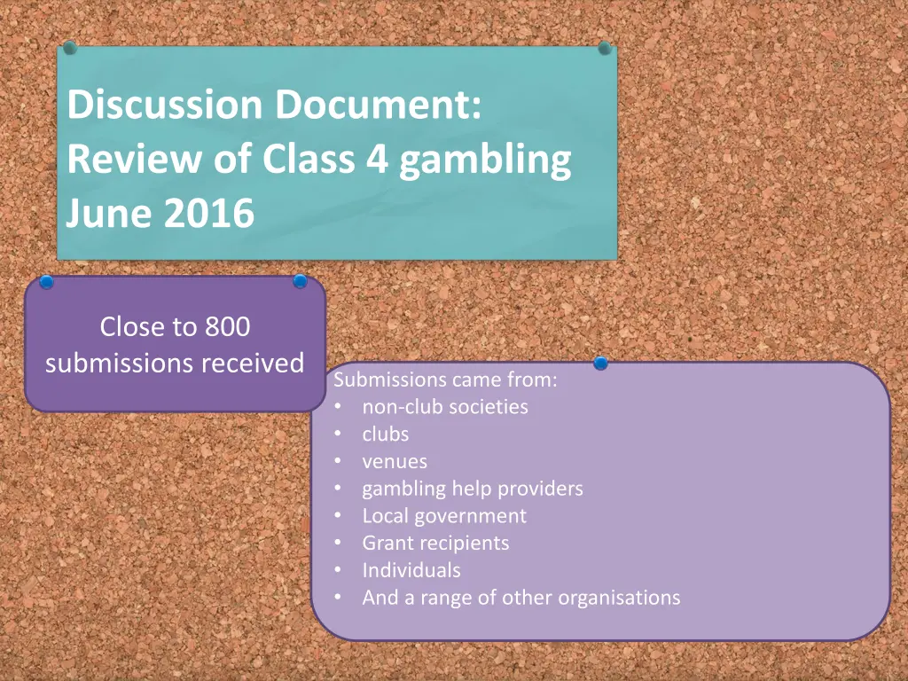 discussion document review of class 4 gambling
