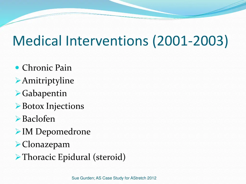 medical interventions 2001 2003
