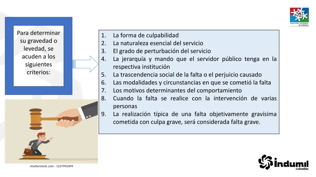 para determinar su gravedad o levedad se acuden
