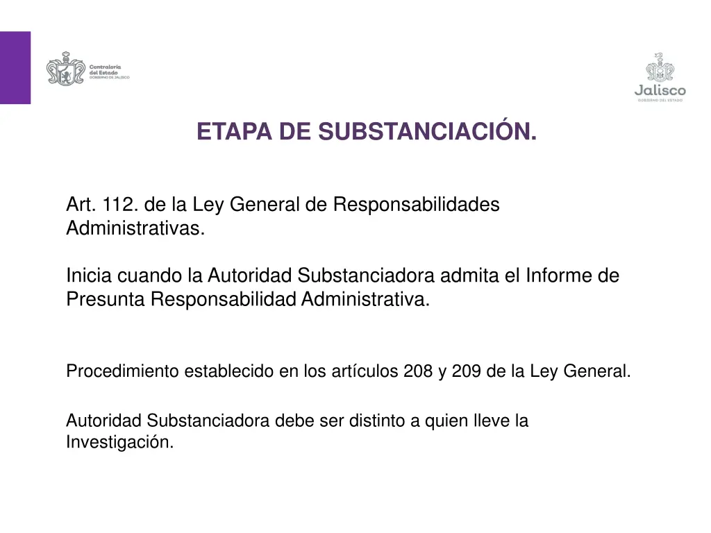 etapa de substanciaci n