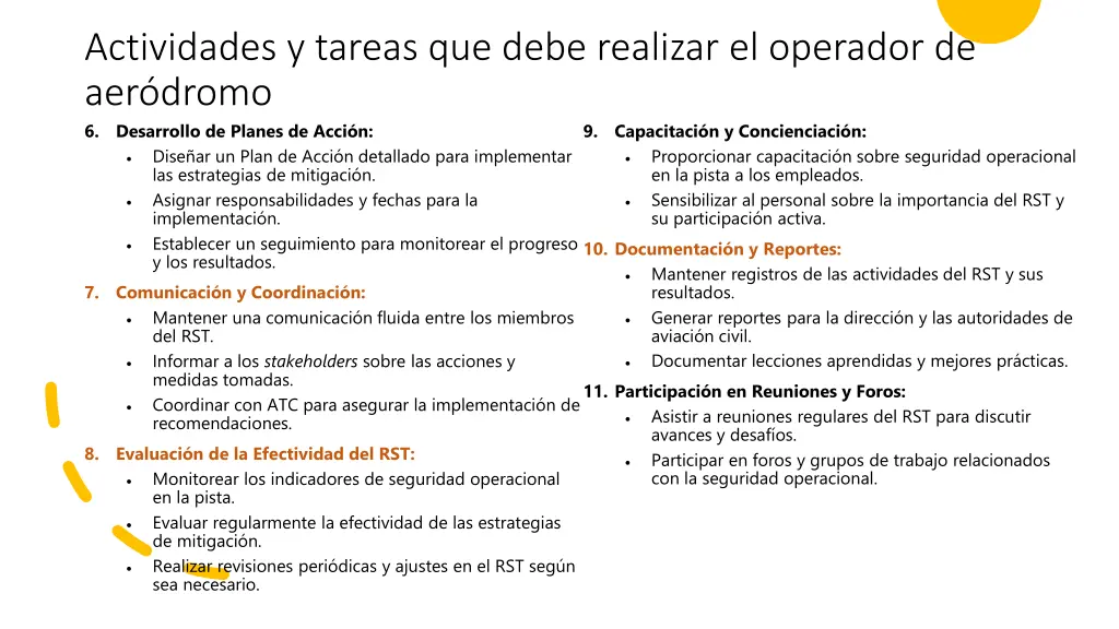 actividades y tareas que debe realizar 1