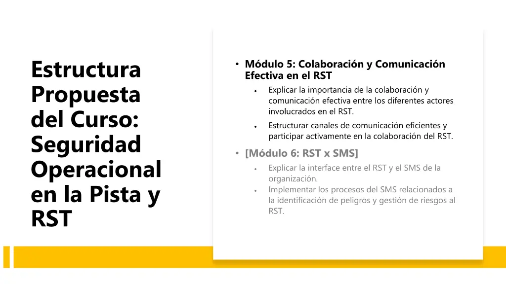 estructura propuesta del curso seguridad 1