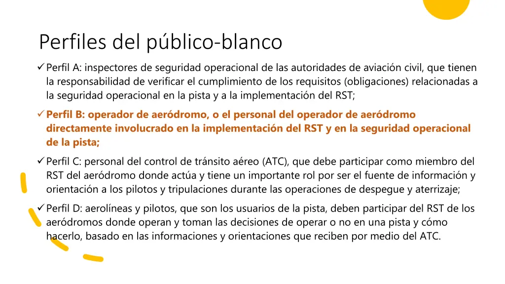perfiles del p blico blanco perfil a inspectores