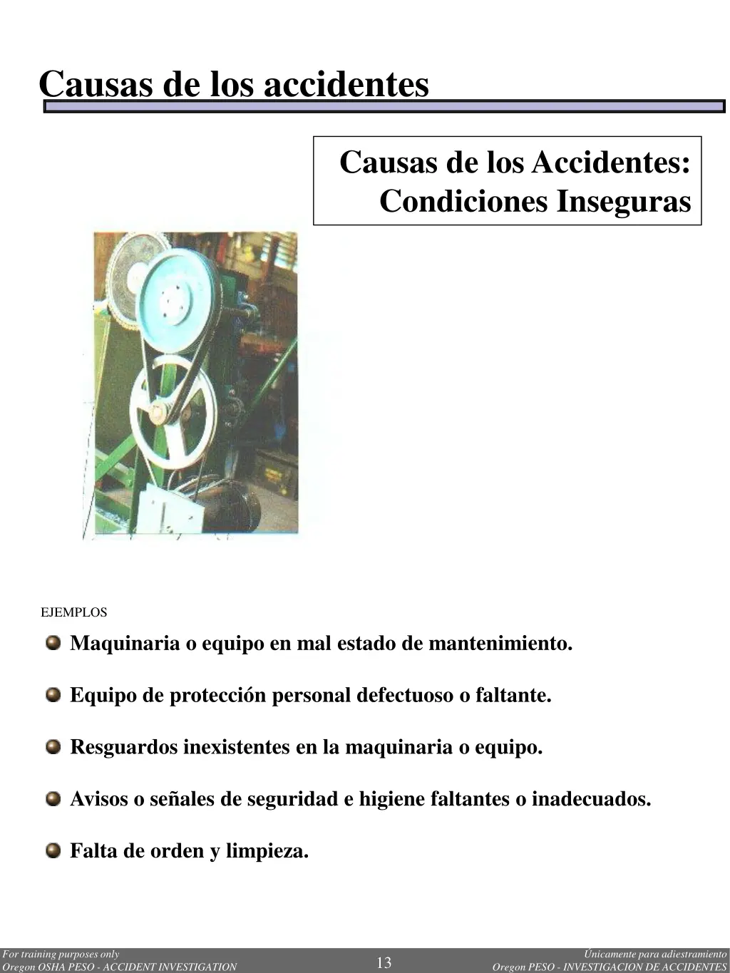causas de los accidentes