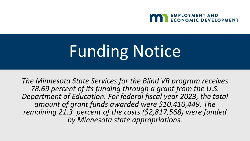 funding notice