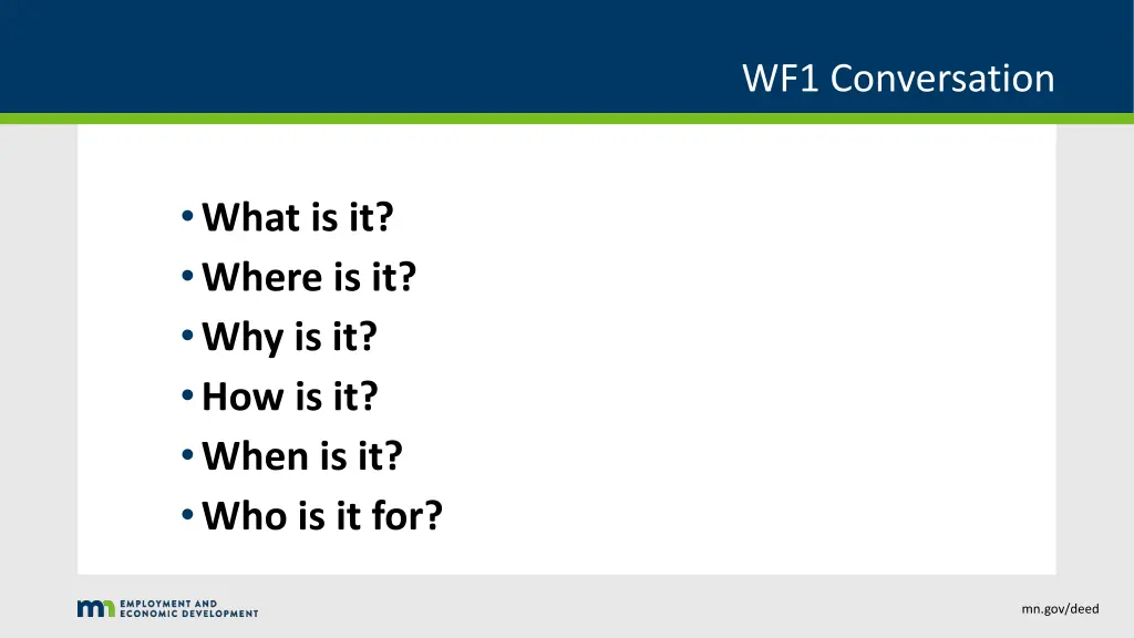 wf1 conversation