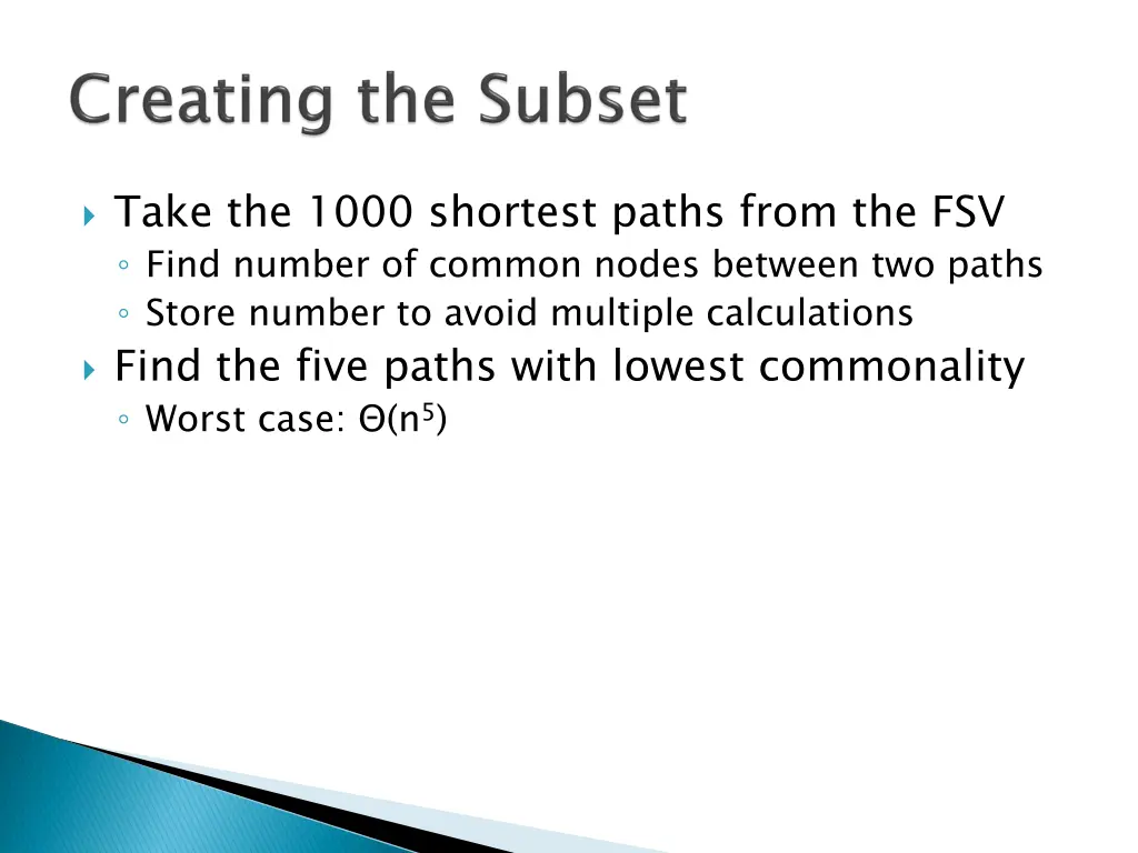 take the 1000 shortest paths from the fsv find