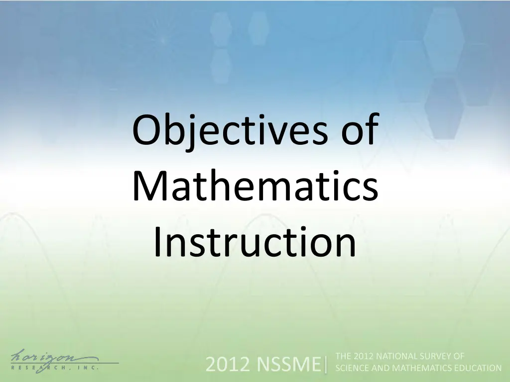 objectives of mathematics instruction