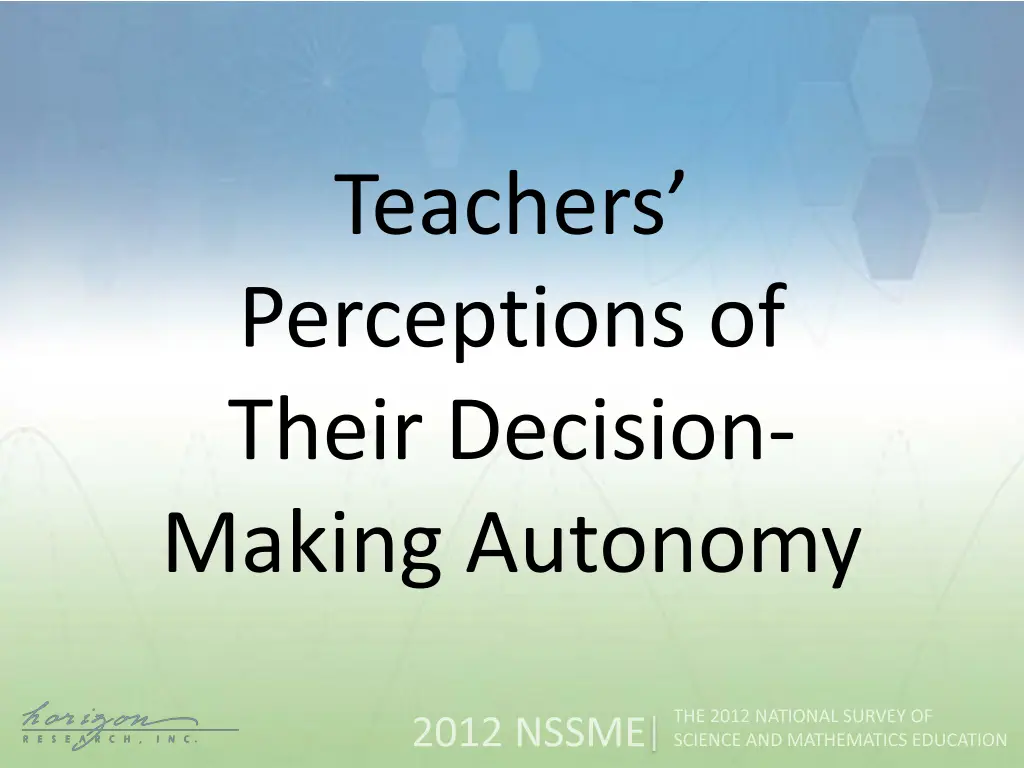 teachers perceptions of their decision making