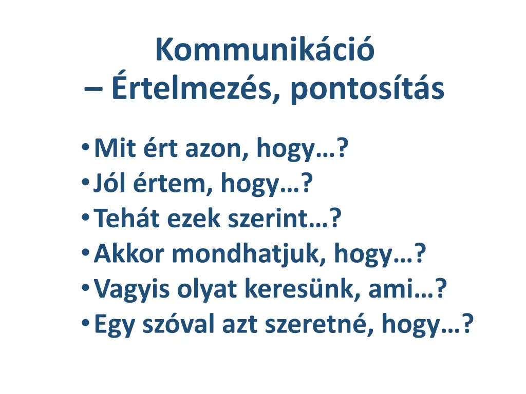 kommunik ci rtelmez s pontos t s