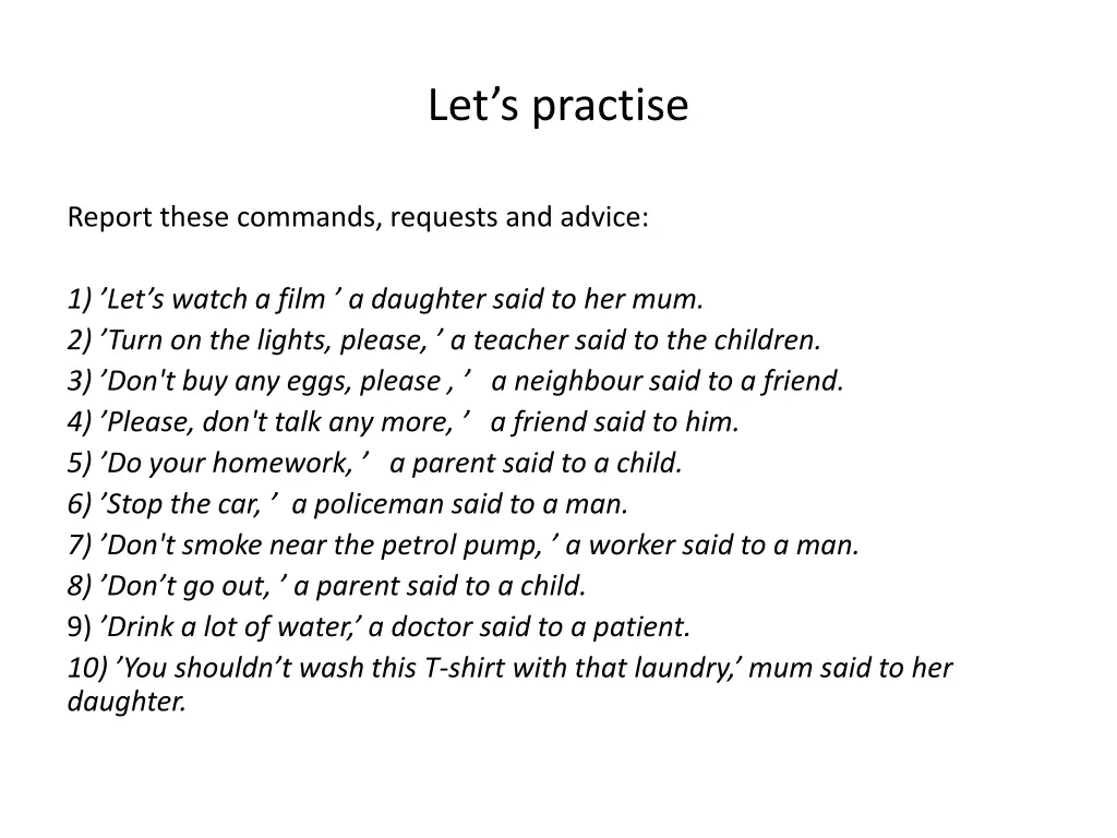 let s practise