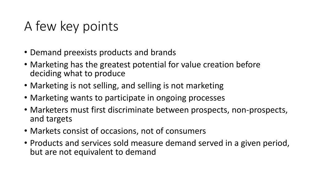 a few key points