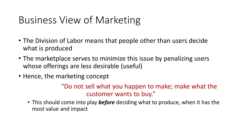 business view of marketing